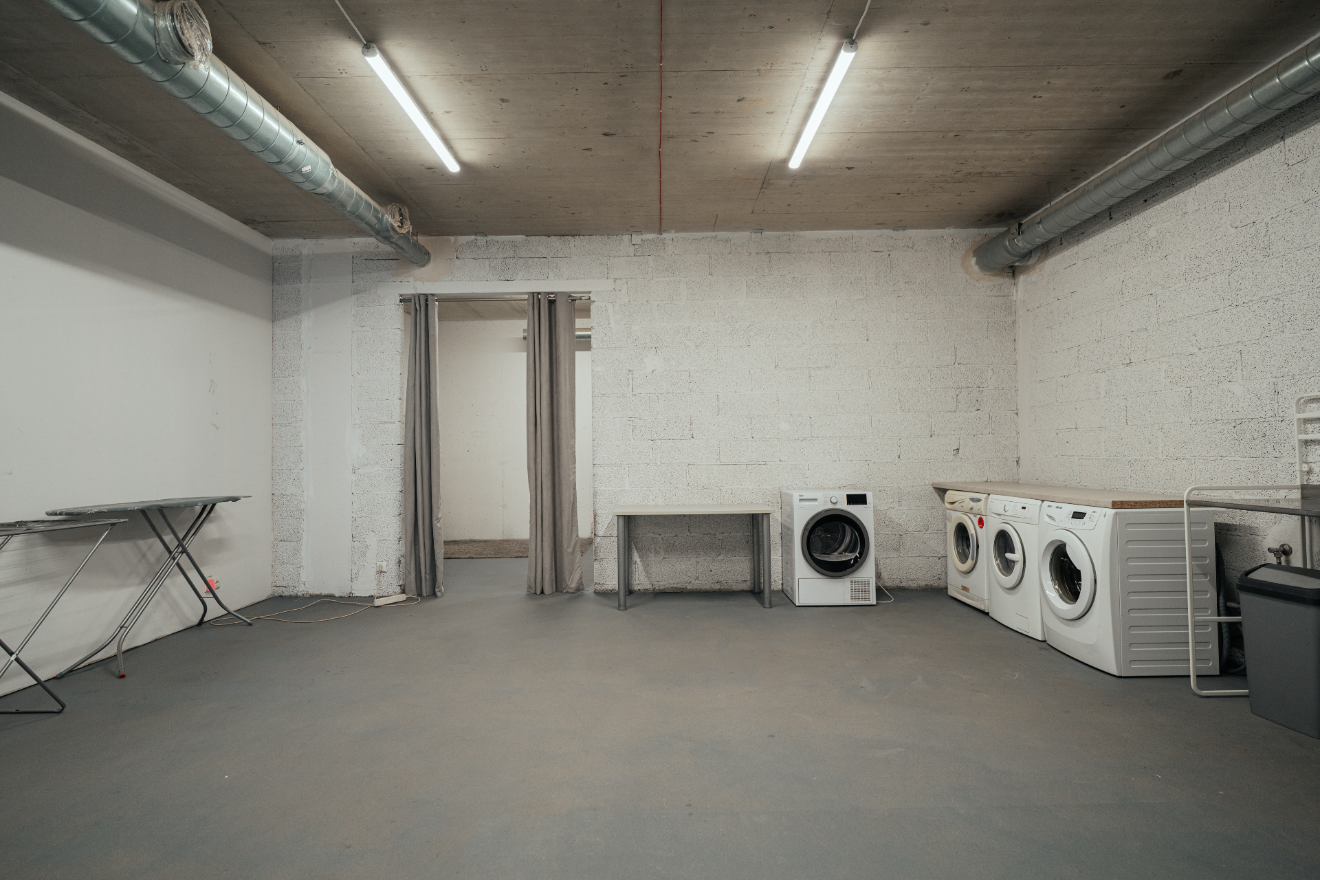 First floor costume support room with laundry appliances