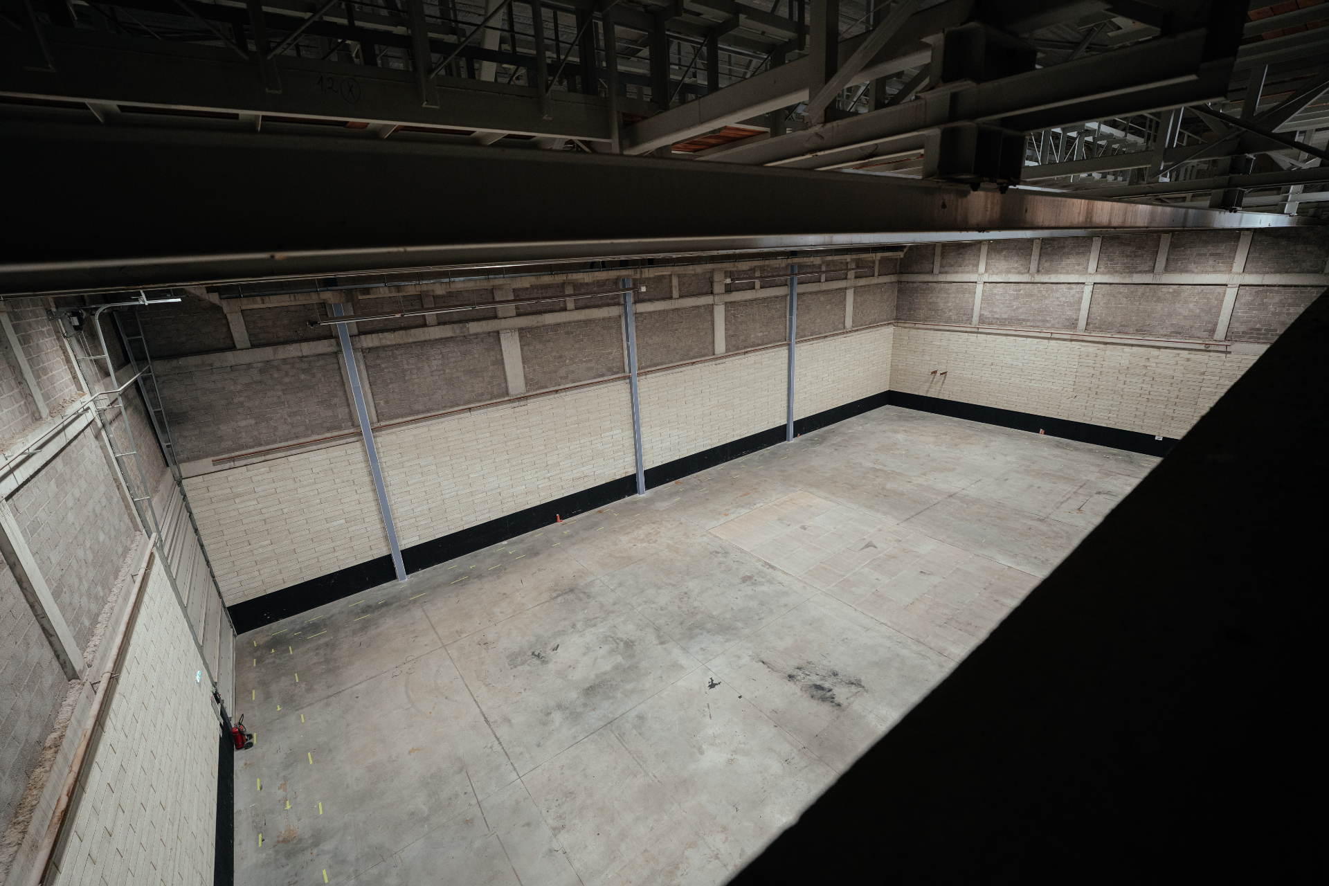 Overhead view into Studio 2 showing the full stage floor